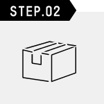 STEP.02 宅配買取キットにお品物を梱包画像